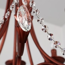 Lámpara de araña de 8 luces, moderna, contemporánea, tradicional, estilo logia, vintage, retro, estilo campestre, con detalles en metal y cristal.