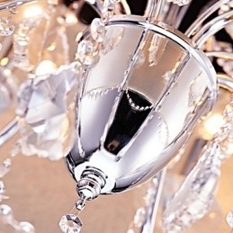 Lámpara de araña de metal moderna, contemporánea, tradicional, clásica, campestre, cromada, para diseñadores de estilo mini de cristal.