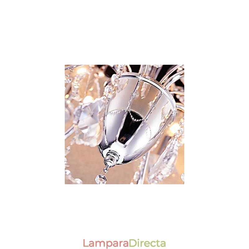 Lámpara de araña de metal moderna, contemporánea, tradicional, clásica, campestre, cromada, para diseñadores de estilo mini de cristal.