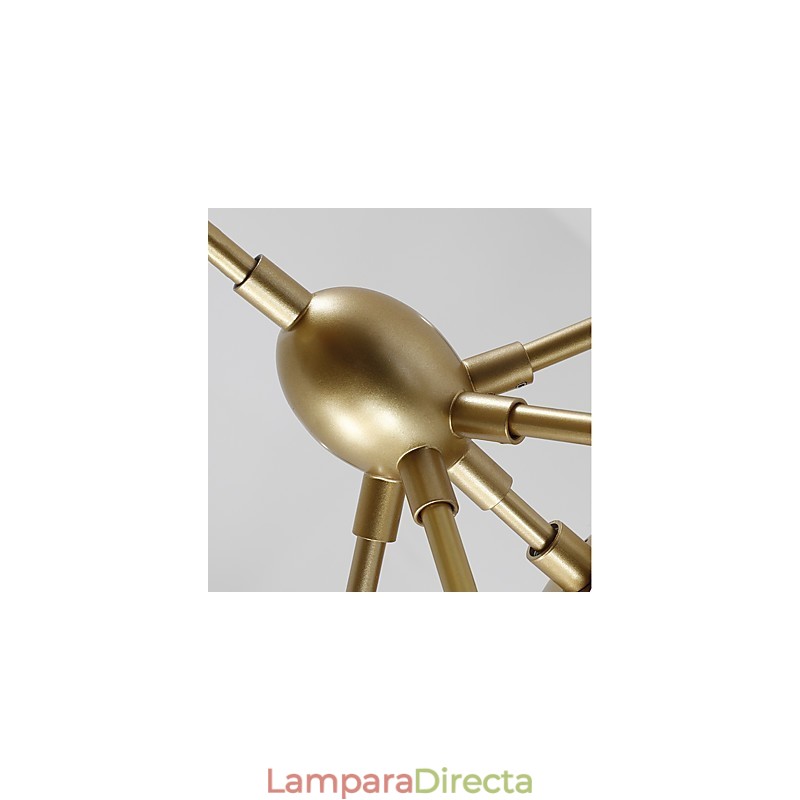 Lámpara colgante de cristal y metal Modo de estilo europeo posmoderno de quince luces para decorar el vestíbulo, lámpara de araña industrial