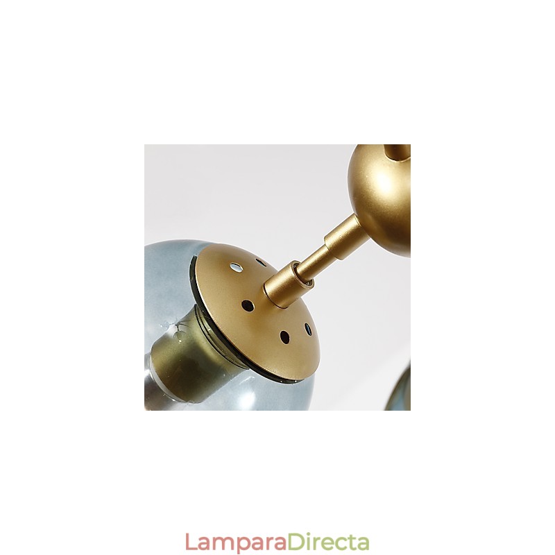 Lámpara colgante de cristal y metal Modo de estilo europeo posmoderno de quince luces para decorar el vestíbulo, lámpara de araña industrial