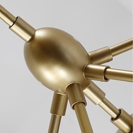 Lámpara colgante de cristal y metal Modo de estilo europeo posmoderno de diez luces para decorar el vestíbulo, lámpara de araña industrial