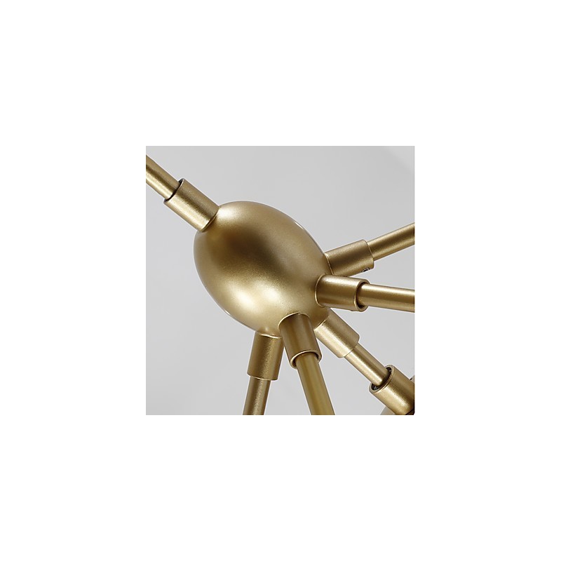 Lámpara colgante de cristal y metal Modo de estilo europeo posmoderno de diez luces para decorar el vestíbulo, lámpara de araña industrial