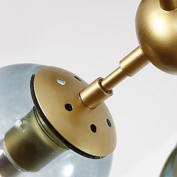 Lámpara colgante de cristal y metal Modo de estilo europeo posmoderno de diez luces para decorar el vestíbulo, lámpara de araña industrial