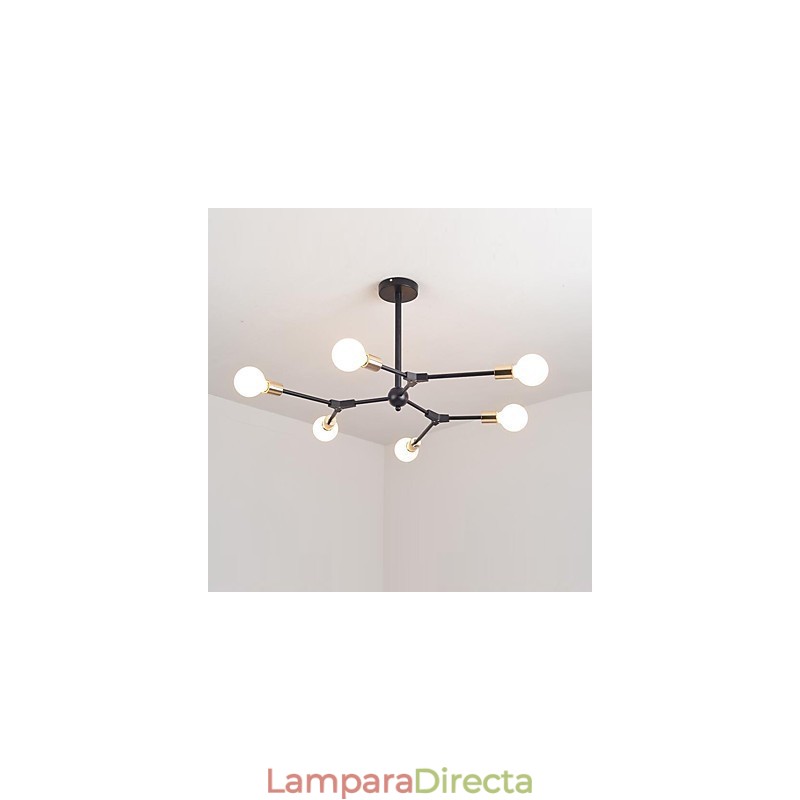 Lámpara colgante con pintura clásica tradicional de estilo mini de madera y bambú.