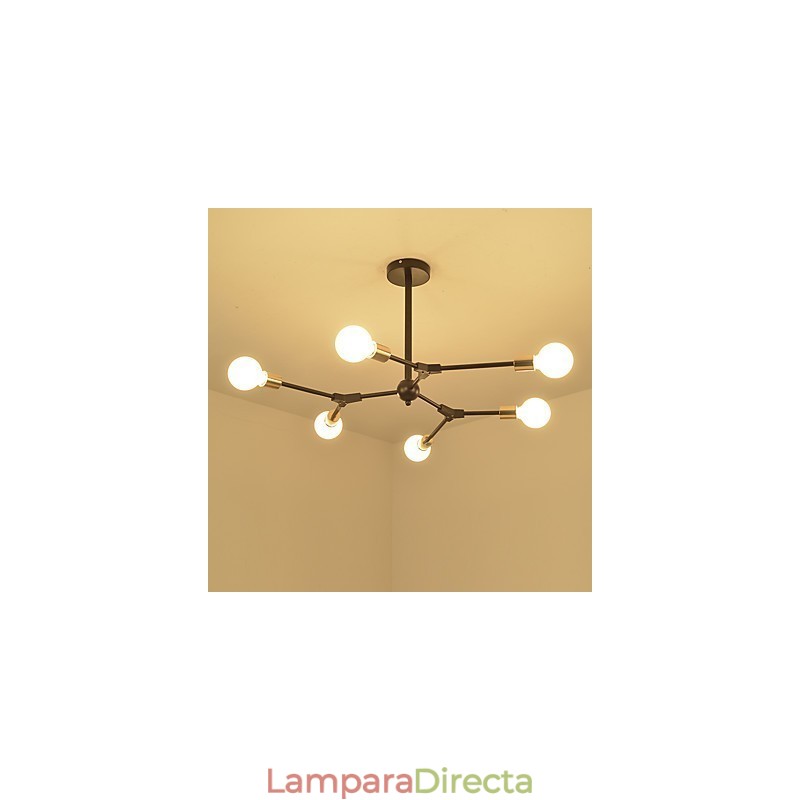 Lámpara colgante con pintura clásica tradicional de estilo mini de madera y bambú.