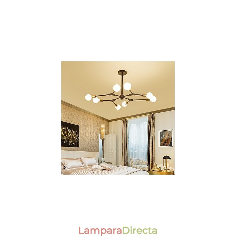 Lámpara colgante tradicional clásica con pintura característica para estilo mini madera bambú