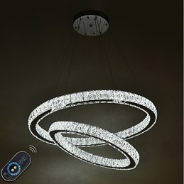 Lámpara de araña de cristal para interiores, moderna lámpara colgante de techo, iluminación regulable con control remoto