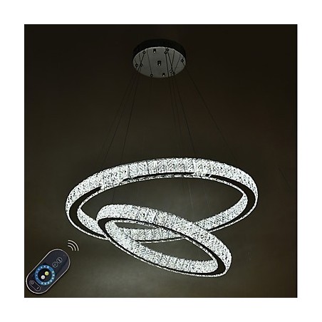 Lámpara de araña de cristal para interiores, moderna lámpara colgante de techo, iluminación regulable con control remoto Lámpara de araña de cristal para interiores, moderna lámpara colgante de techo, iluminación regulable con control remoto