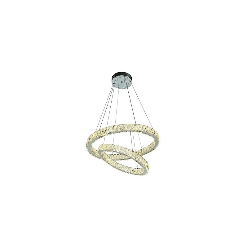 Lámpara de araña de cristal para interiores, moderna lámpara colgante de techo, iluminación regulable con control remoto