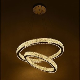 Lámpara de araña de cristal para interiores, moderna lámpara colgante de techo, iluminación regulable con control remoto