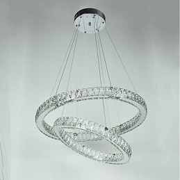Lámpara de araña de cristal para interiores, moderna lámpara colgante de techo, iluminación regulable con control remoto