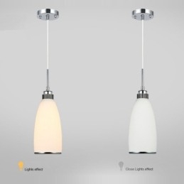 Lámpara colgante de metal integrada, moderna y contemporánea, de 1 luz