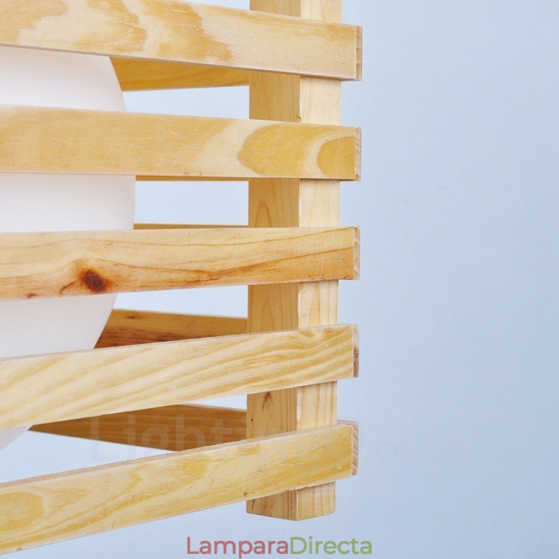 1 Lámpara colgante de madera moderna contemporánea de estilo nórdico con pantalla de cristal