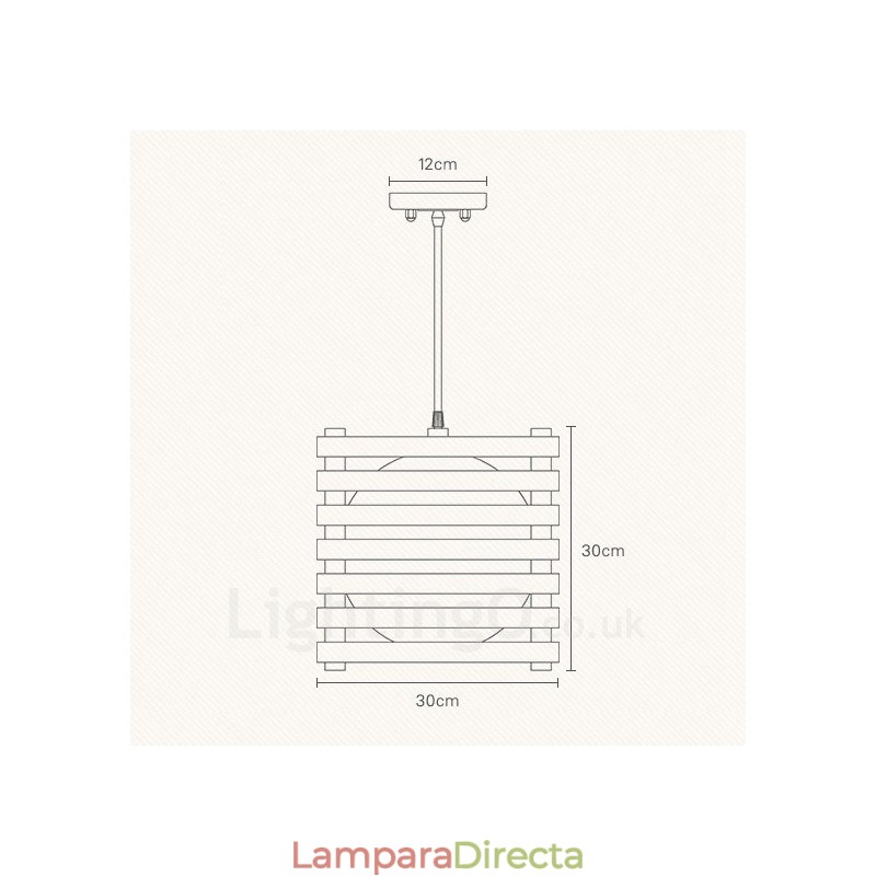 1 Lámpara colgante de madera moderna contemporánea de estilo nórdico con pantalla de cristal