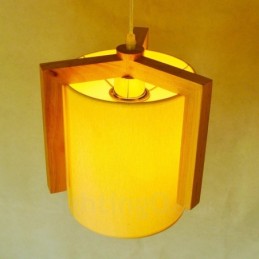 1 lámpara colgante de madera moderna contemporánea de estilo nórdico con pantalla de tela