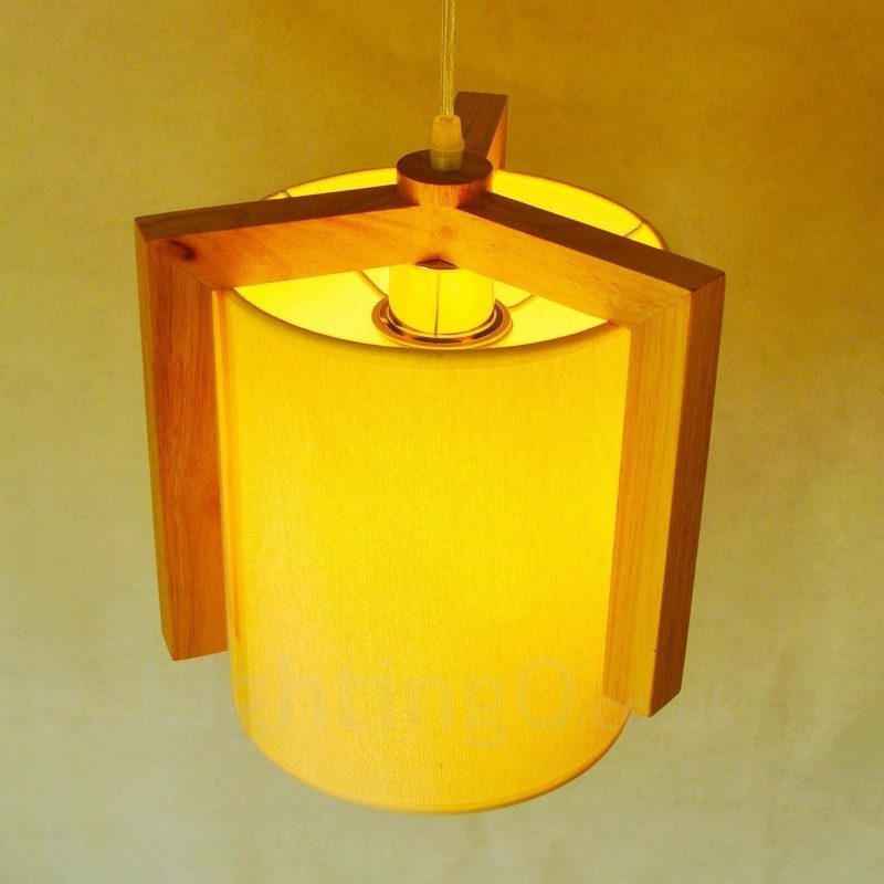 1 lámpara colgante de madera moderna contemporánea de estilo nórdico con pantalla de tela