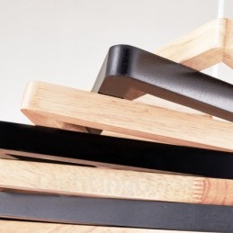 Lámpara colgante contemporánea moderna de madera clara con pantalla de madera