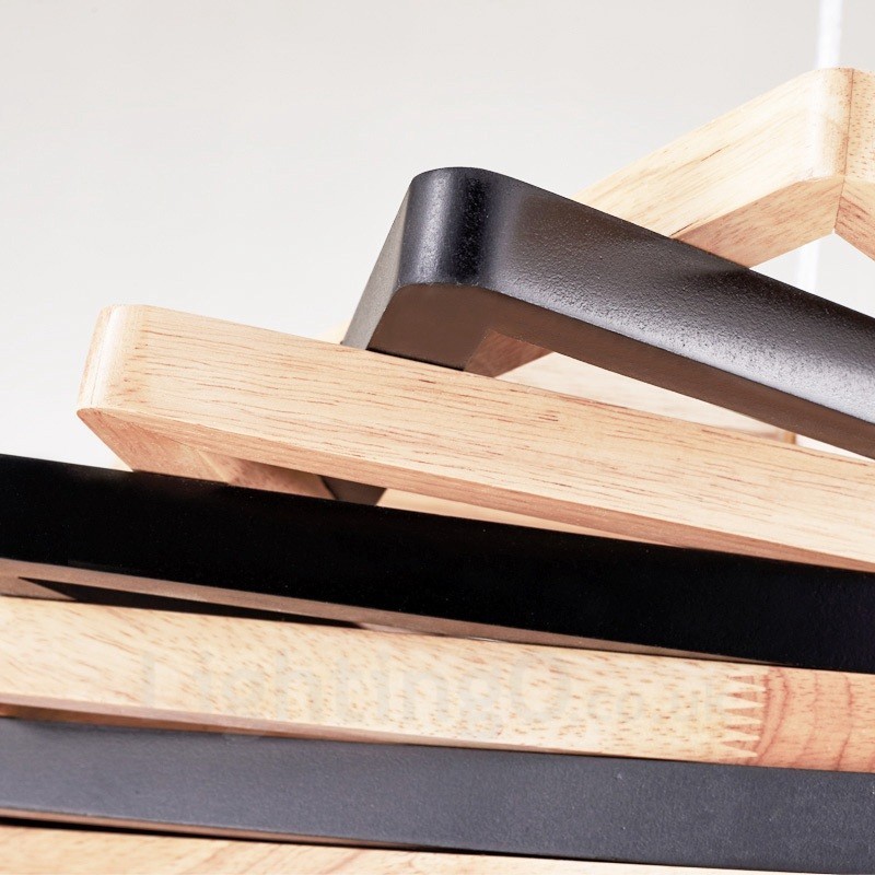 Lámpara colgante contemporánea moderna de madera clara con pantalla de madera