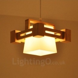 1 lámpara colgante de madera moderna contemporánea de estilo nórdico con pantalla de tela