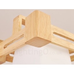 1 lámpara colgante de madera moderna contemporánea de estilo nórdico con pantalla de tela