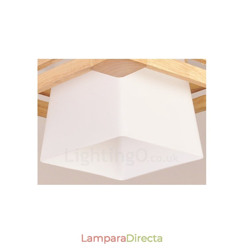 1 lámpara colgante de madera moderna contemporánea de estilo nórdico con pantalla de tela