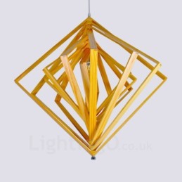 1 Lámpara colgante de madera moderna contemporánea de estilo nórdico con pantalla de madera