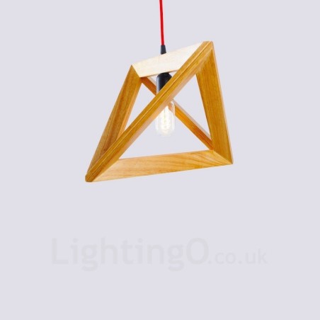 Lámpara colgante contemporánea moderna de madera clara con pantalla de madera Lámpara colgante contemporánea moderna de madera clara con pantalla de madera