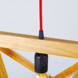 Lámpara colgante contemporánea moderna de madera clara con pantalla de madera