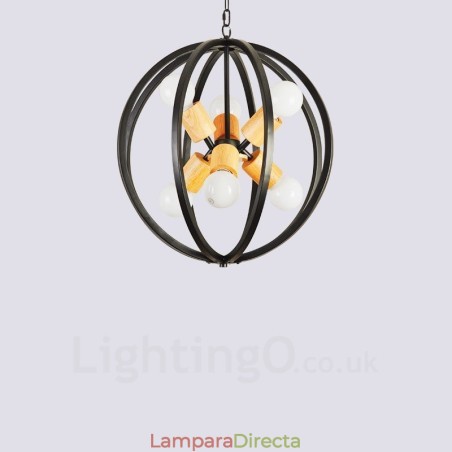 Lámpara colgante retro vintage de hierro de 6 luces con pantalla de hierro Lámpara colgante retro vintage de hierro de 6 luces con pantalla de hierro