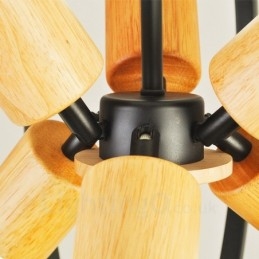 Lámpara colgante retro vintage de hierro de 6 luces con pantalla de hierro
