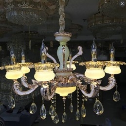 Colgante de cristal de jade de imitación de aleación de zinc de alta calidad de estilo europeo