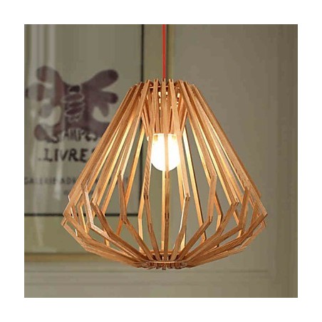 Lámpara de araña estilo mini, tradicional, clásica, de madera y bambú. Lámpara de araña estilo mini, tradicional, clásica, de madera y bambú.