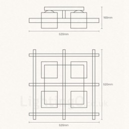Lámparas de techo empotradas de estilo nórdico contemporáneo moderno de 4 luces con pantalla de vidrio