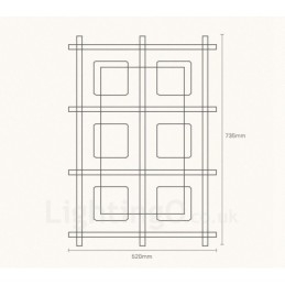 Lámparas de techo empotradas de estilo nórdico contemporáneo moderno de 6 luces con pantalla de vidrio