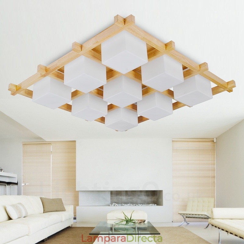 Lámparas de techo empotradas de estilo nórdico contemporáneo moderno de 9 luces con pantalla de vidrio