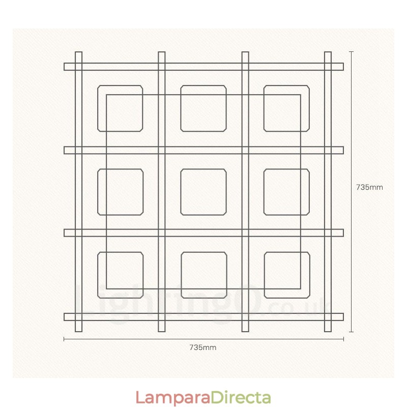 Lámparas de techo empotradas de estilo nórdico contemporáneo moderno de 9 luces con pantalla de vidrio