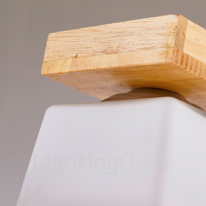 Lámpara de techo empotrada de estilo nórdico contemporáneo moderno de 1 luz con pantalla de vidrio