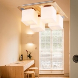 Lámparas de techo empotradas modernas y contemporáneas de 4 luces con pantalla de vidrio