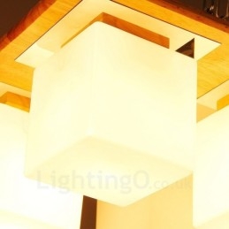 Lámparas de techo empotradas modernas y contemporáneas de 4 luces con pantalla de vidrio