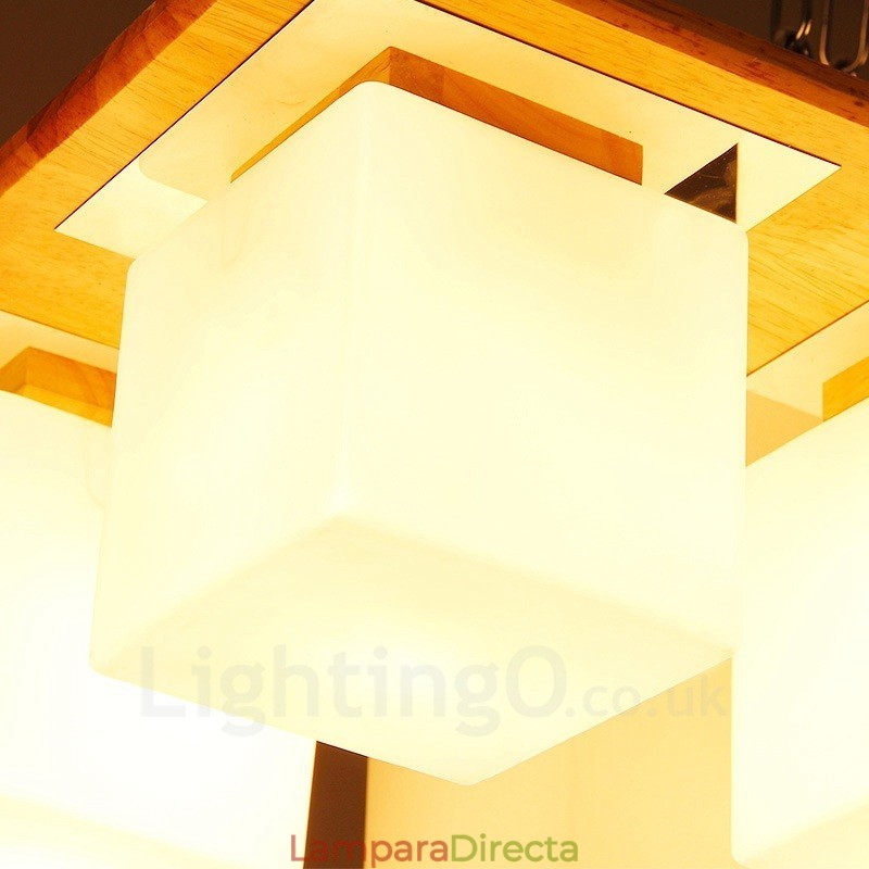 Lámparas de techo empotradas modernas y contemporáneas de 4 luces con pantalla de vidrio