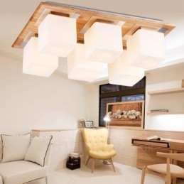 Lámparas de techo empotradas modernas y contemporáneas de 6 luces con pantalla de vidrio