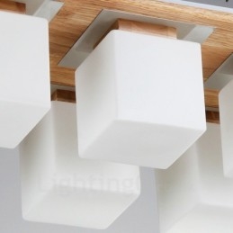 Lámparas de techo empotradas modernas y contemporáneas de 6 luces con pantalla de vidrio