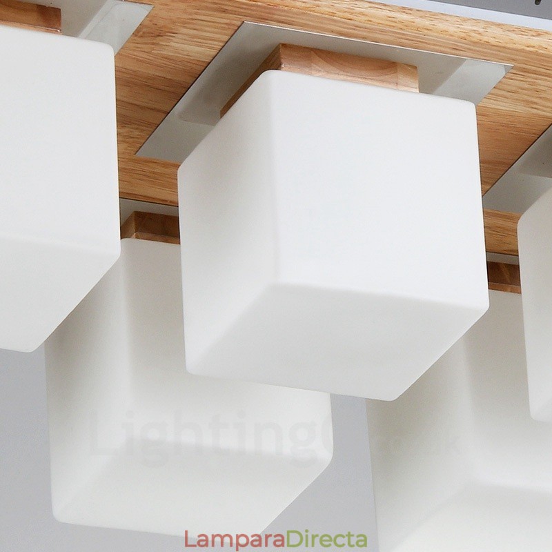 Lámparas de techo empotradas modernas y contemporáneas de 6 luces con pantalla de vidrio