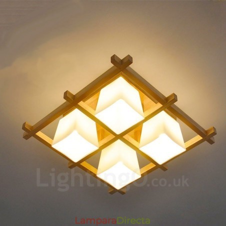 Lámparas de techo empotradas modernas y contemporáneas de 4 luces con pantalla de vidrio Lámparas de techo empotradas modernas y contemporáneas de 4 luces con pantalla de vidrio