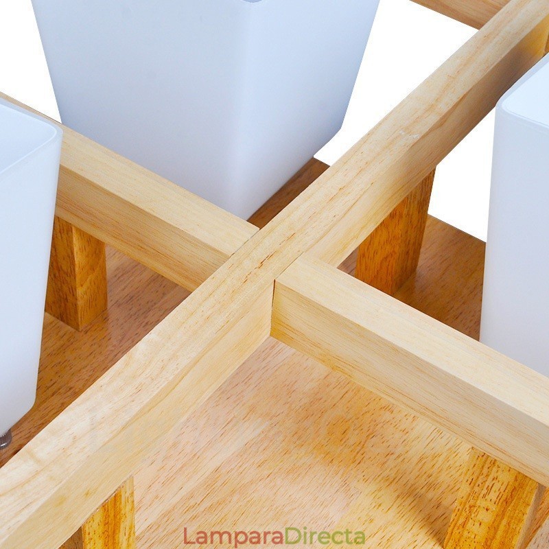 Lámparas de techo empotradas modernas y contemporáneas de 4 luces con pantalla de vidrio