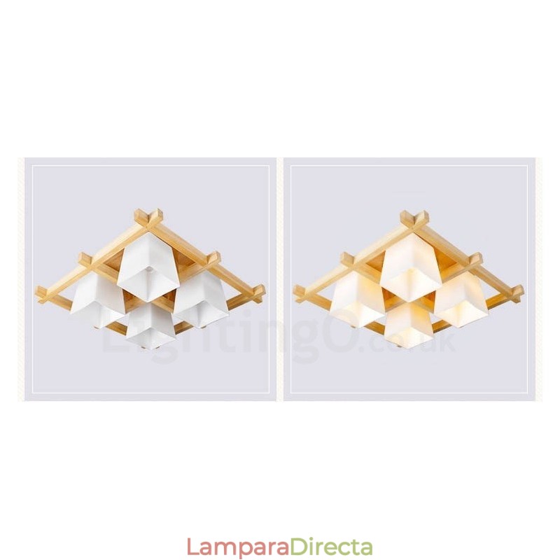 Lámparas de techo empotradas modernas y contemporáneas de 4 luces con pantalla de vidrio