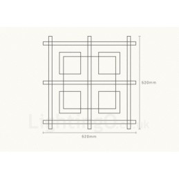 Lámparas de techo empotradas modernas y contemporáneas de 4 luces con pantalla de vidrio