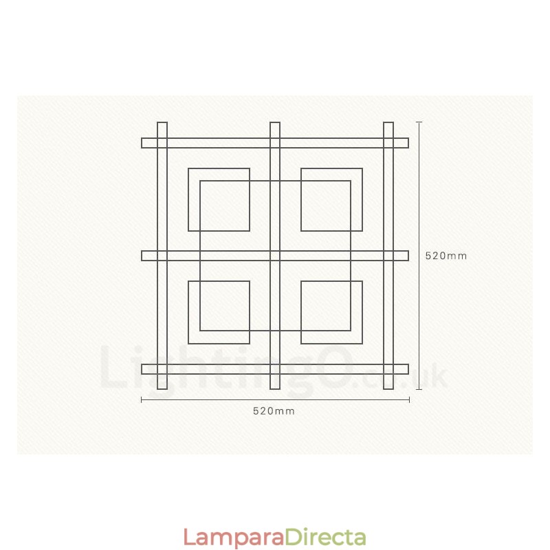 Lámparas de techo empotradas modernas y contemporáneas de 4 luces con pantalla de vidrio