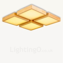 Lámparas de techo empotradas de estilo nórdico contemporáneo moderno de 4 luces con pantalla acrílica